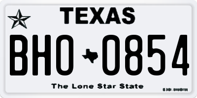 TX license plate BHO0854