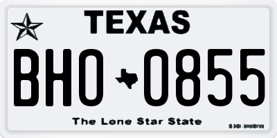 TX license plate BHO0855