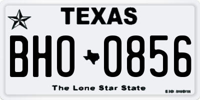 TX license plate BHO0856