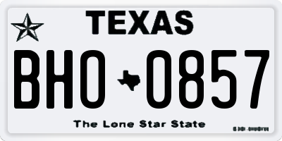 TX license plate BHO0857