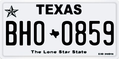 TX license plate BHO0859
