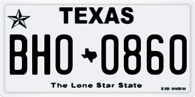 TX license plate BHO0860