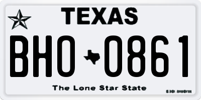 TX license plate BHO0861