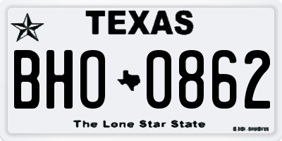 TX license plate BHO0862