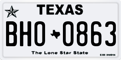 TX license plate BHO0863