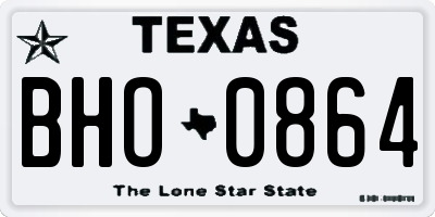 TX license plate BHO0864