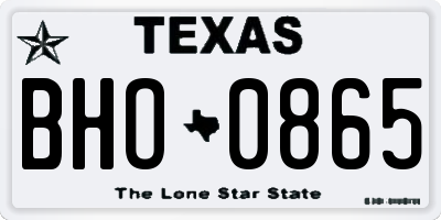 TX license plate BHO0865