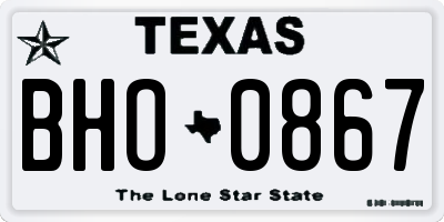 TX license plate BHO0867