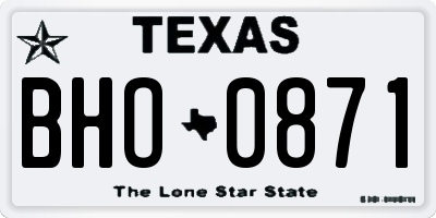 TX license plate BHO0871