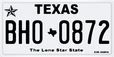 TX license plate BHO0872