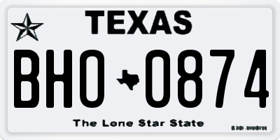 TX license plate BHO0874