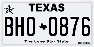 TX license plate BHO0876