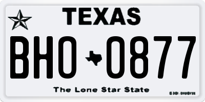 TX license plate BHO0877