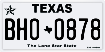 TX license plate BHO0878