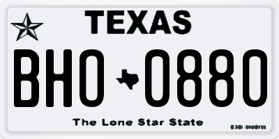 TX license plate BHO0880