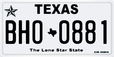 TX license plate BHO0881