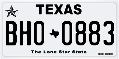 TX license plate BHO0883