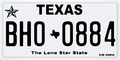 TX license plate BHO0884
