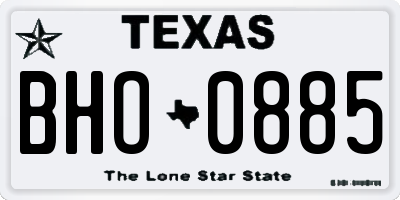 TX license plate BHO0885