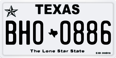 TX license plate BHO0886