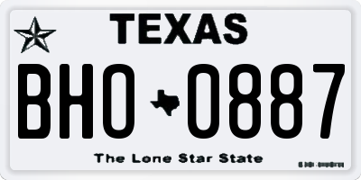 TX license plate BHO0887