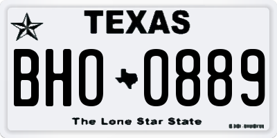 TX license plate BHO0889