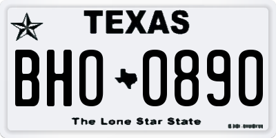 TX license plate BHO0890