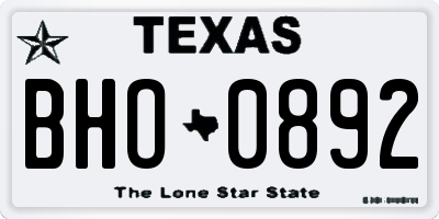 TX license plate BHO0892