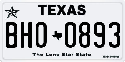 TX license plate BHO0893