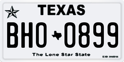 TX license plate BHO0899