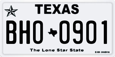 TX license plate BHO0901