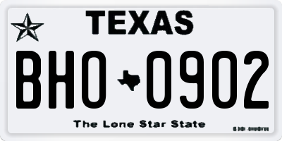 TX license plate BHO0902