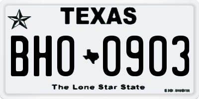 TX license plate BHO0903