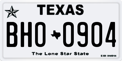TX license plate BHO0904
