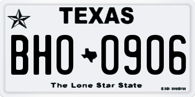 TX license plate BHO0906