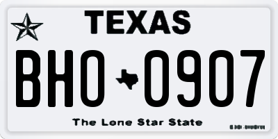 TX license plate BHO0907