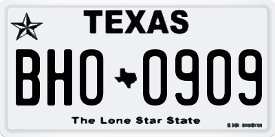 TX license plate BHO0909