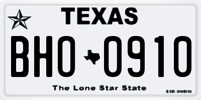 TX license plate BHO0910