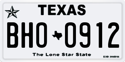 TX license plate BHO0912