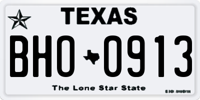 TX license plate BHO0913