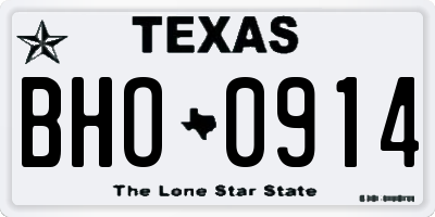 TX license plate BHO0914