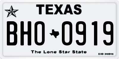 TX license plate BHO0919