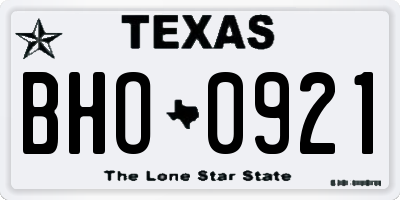 TX license plate BHO0921