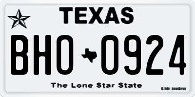 TX license plate BHO0924