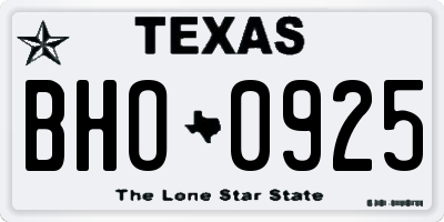 TX license plate BHO0925