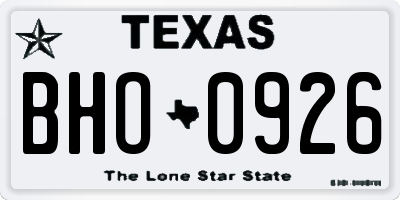 TX license plate BHO0926