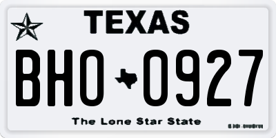 TX license plate BHO0927