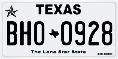 TX license plate BHO0928