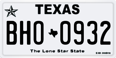 TX license plate BHO0932