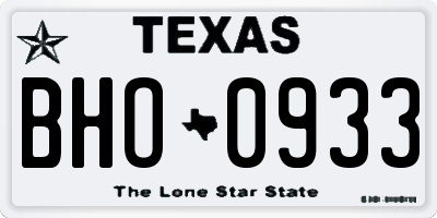 TX license plate BHO0933